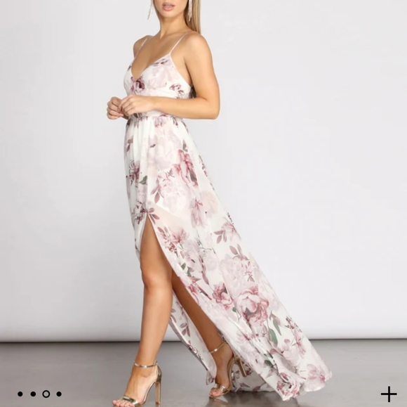 COPY - NWT Windsor Floral Chiffon A-line Dress- L - Picture 4 of 12